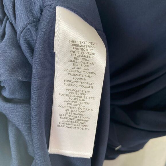 Adrianna Papell One-Shoulder Jersey Gown Navy Blue Sz 2 - Picture 13 of 13